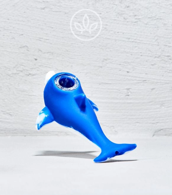BHO Silikonpfeife Delfin, Blau